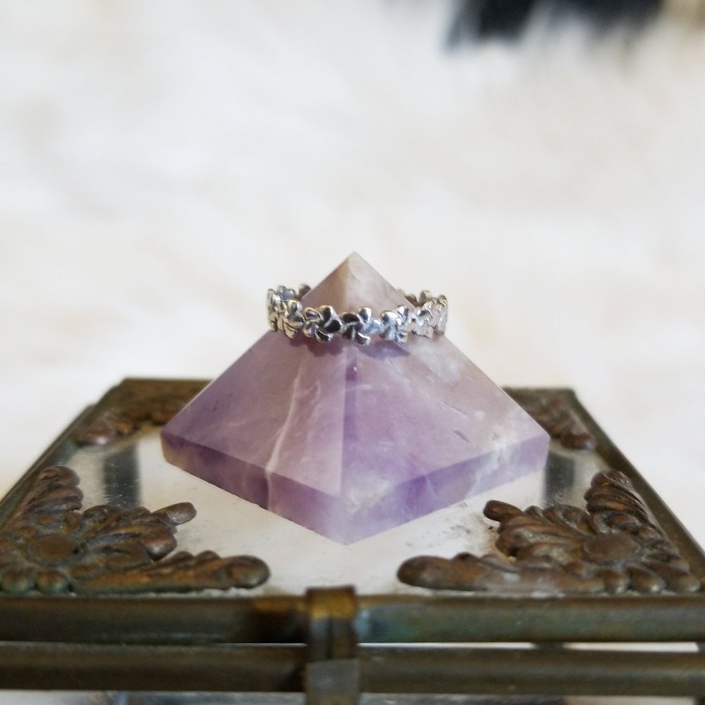 {nwt} Sterling Silver Hawaiian Plumeria Midi Ring